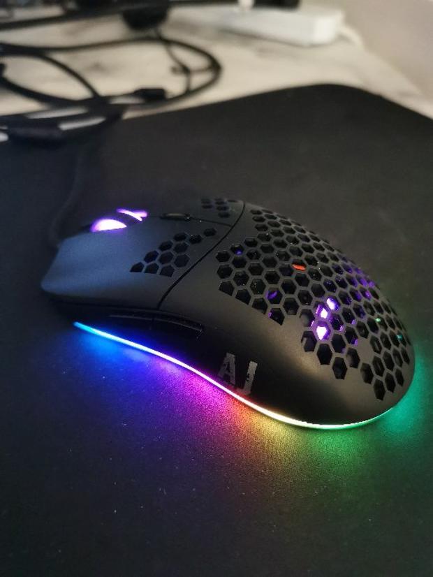 Ajazz AJ390 Ultralight Hollow-out Wired Mouse Black