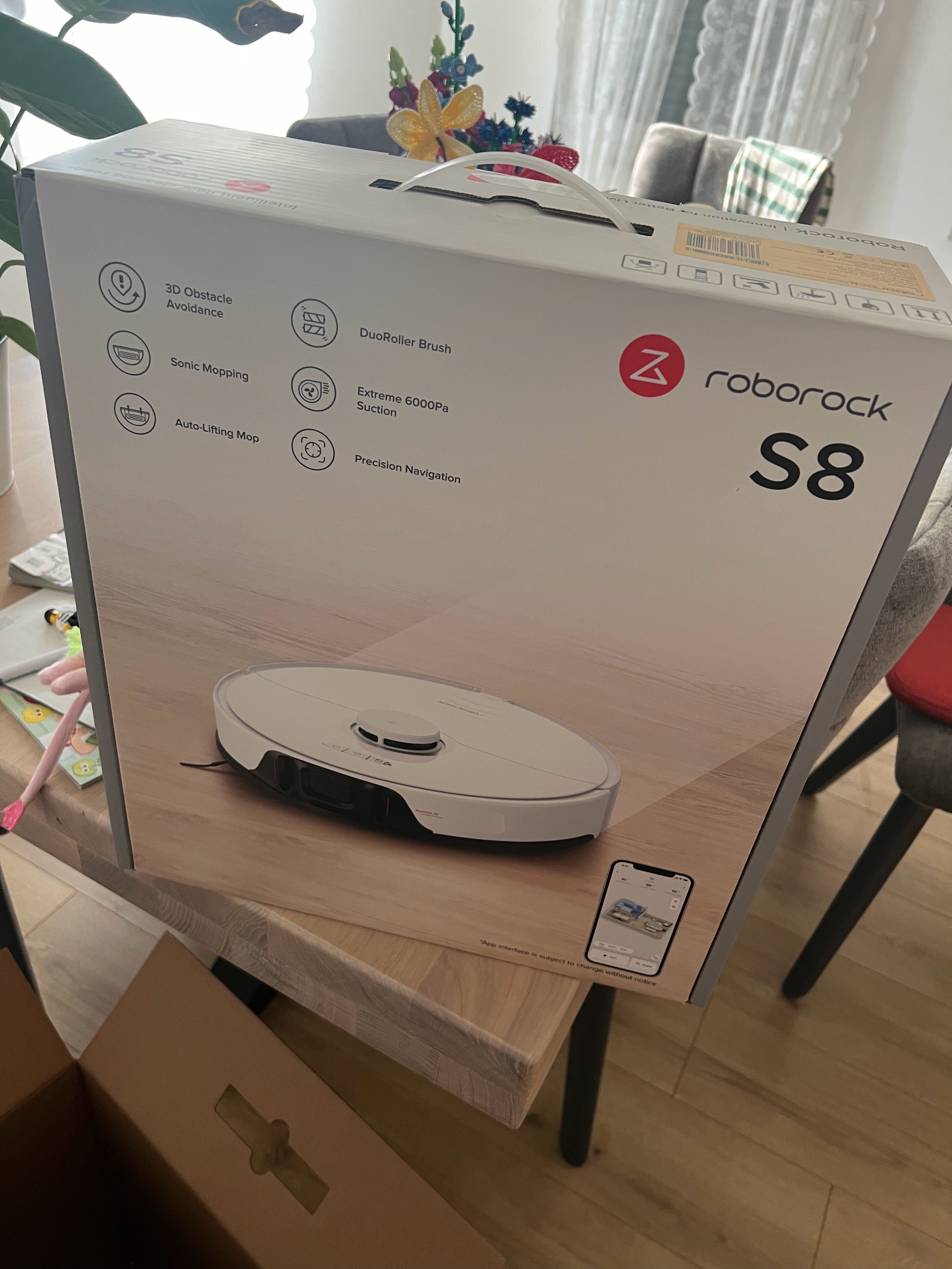 Roborock S8 Robot Vacuum Cleaner 6000Pa Suction DuoRoller Brush