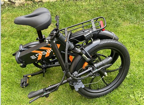 ENGWE P20 20 inch Folding Electric Bike, 250W Silent Motor Torque Sensor, Carbon Belt 36V 9.6Ah Battery 100km range,25km/h Max Speed, Dual Disc Brake, 18.5kg Light Weight Turn Signal - Green