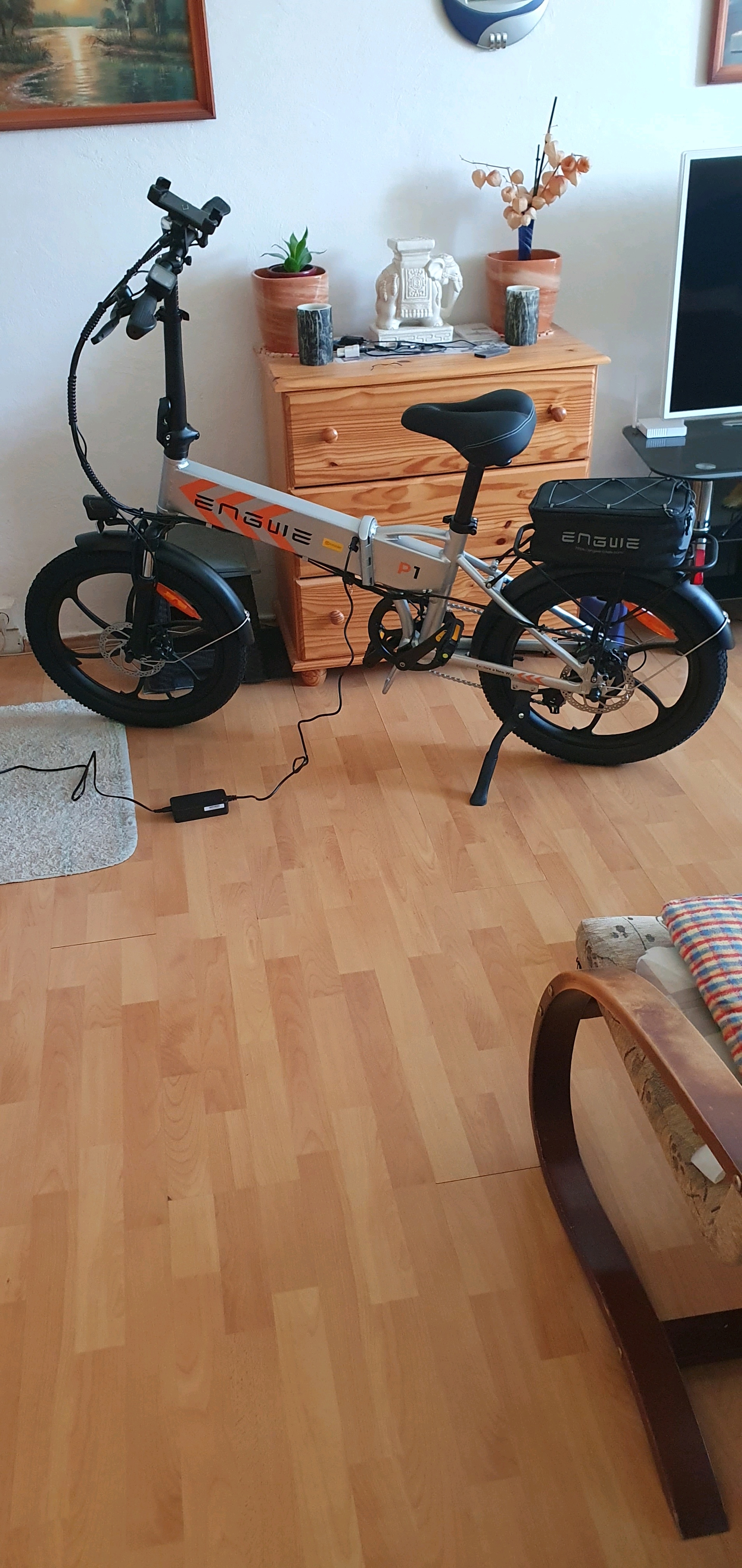 ENGWE P20 20 inch Folding Electric Bike, 250W Silent Motor Torque Sensor, Carbon Belt 36V 9.6Ah Battery 100km range,25km/h Max Speed, Dual Disc Brake, 18.5kg Light Weight Turn Signal - Green