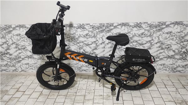 ENGWE P20 20 inch Folding Electric Bike, 250W Silent Motor Torque Sensor, Carbon Belt 36V 9.6Ah Battery 100km range,25km/h Max Speed, Dual Disc Brake, 18.5kg Light Weight Turn Signal - Green