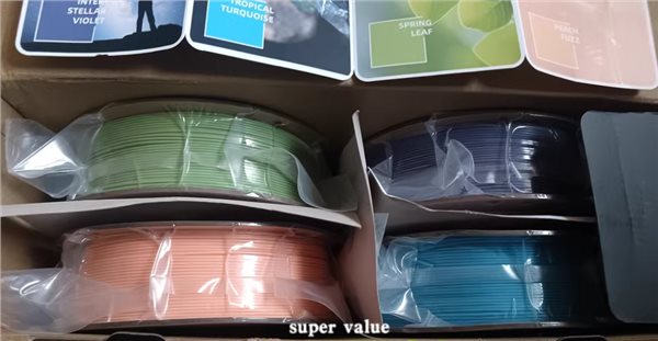 Refurbished 4kg Anycubic Pantone PLA Filament - Peach Fuzz, Interstellar Violet, Spring Leaf, Tropical Turquoise